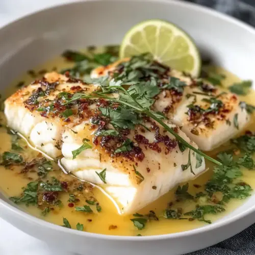 Coconut Lime Poached Halibut